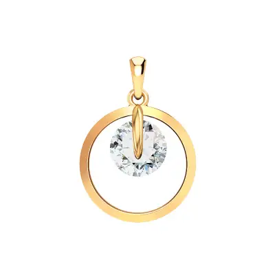 Золотой кулон с фианитом