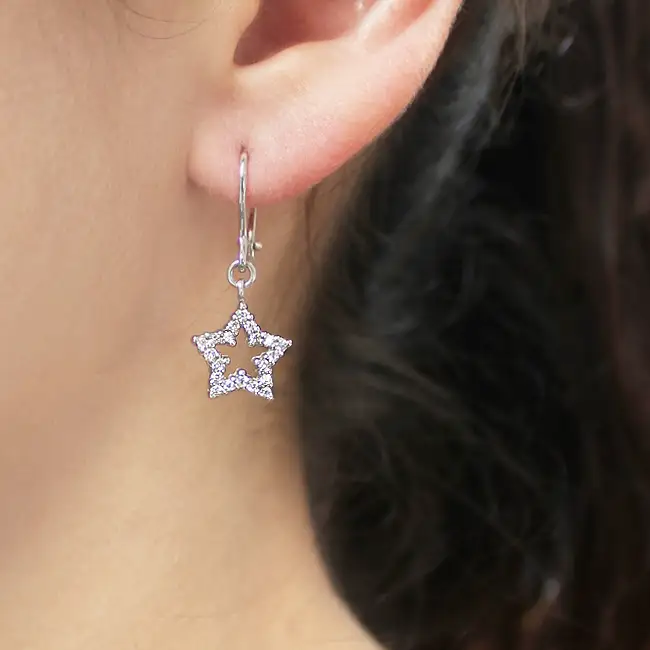 серебряные серьги с фианитами