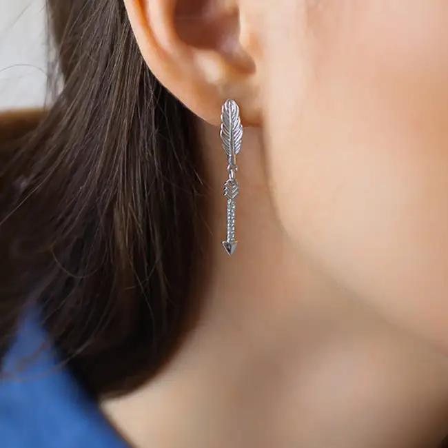 Серебряные серьги с фианитами