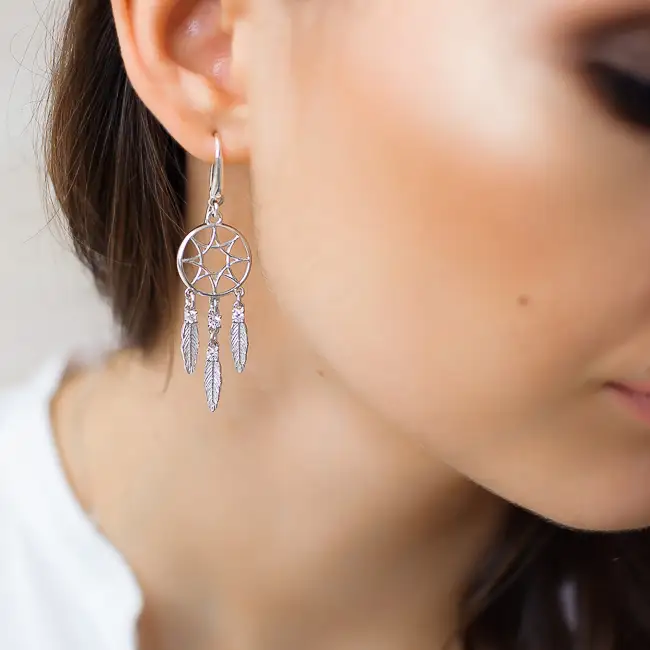 Серебряные серьги с фианитами