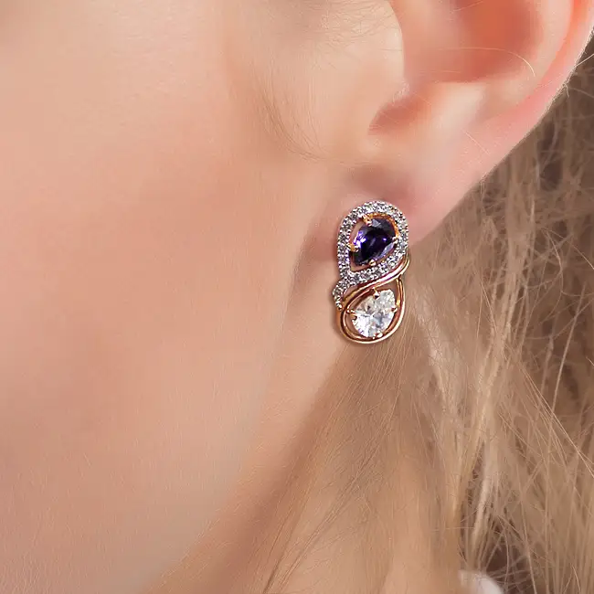 Золотые серьги с фианитами