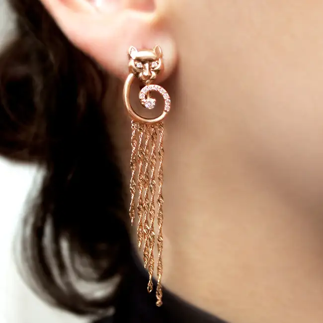 Золотые серьги с фианитами