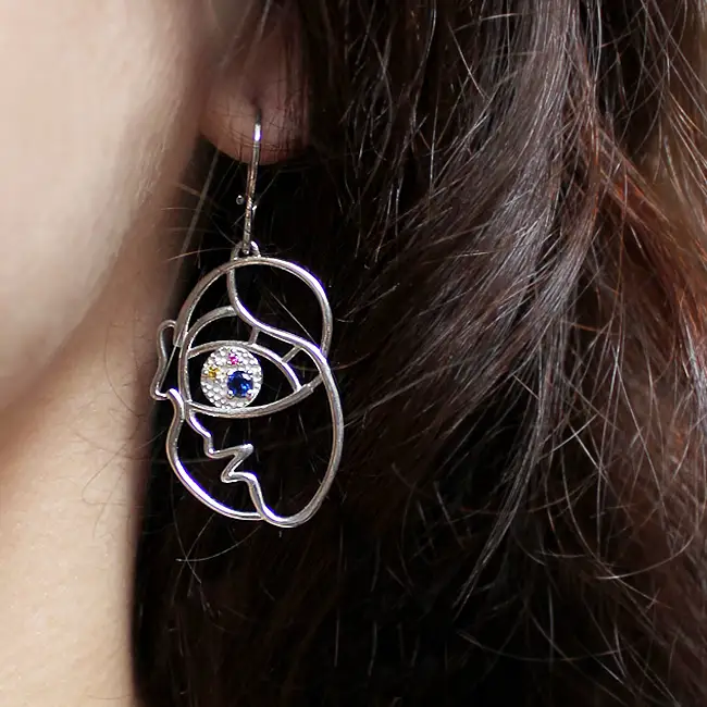 Серебряные серьги с фианитами