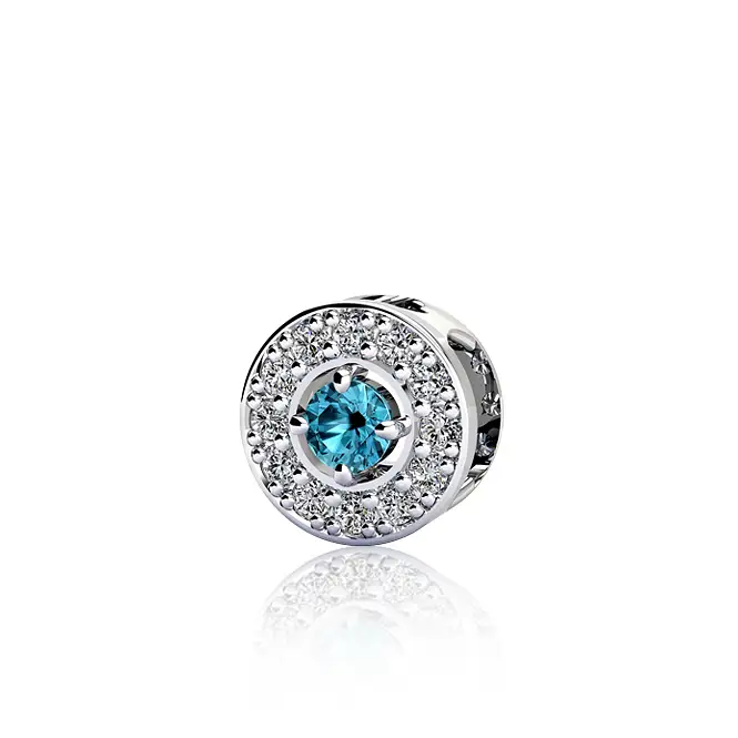 Серебряная подвеска-шарм с фианитами 