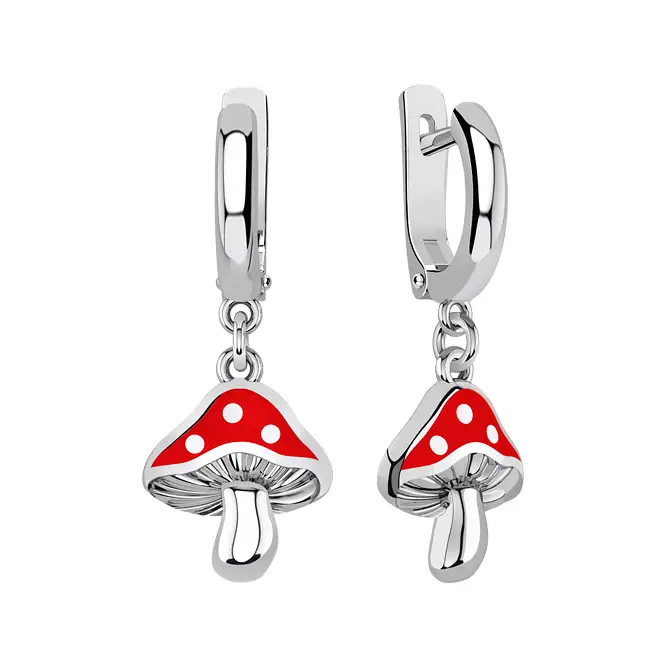 Серебряные серьги с эмалью