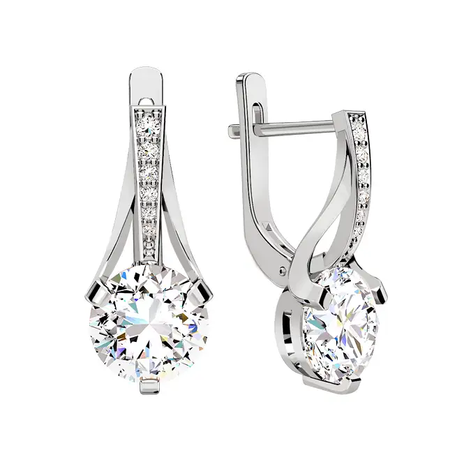 Серебряные серьги с фианитами