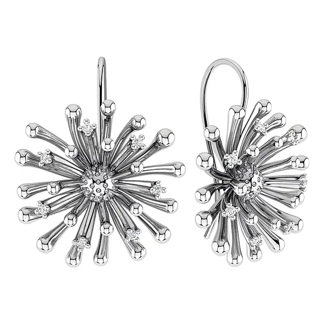 Серебряные серьги с фианитами