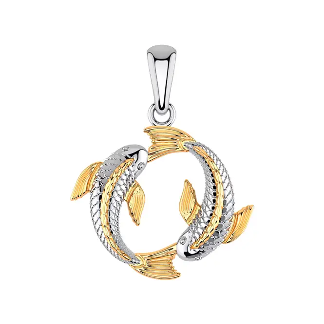 Серебряный кулон с золочением