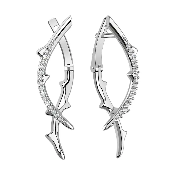 Серебряные серьги с фианитами