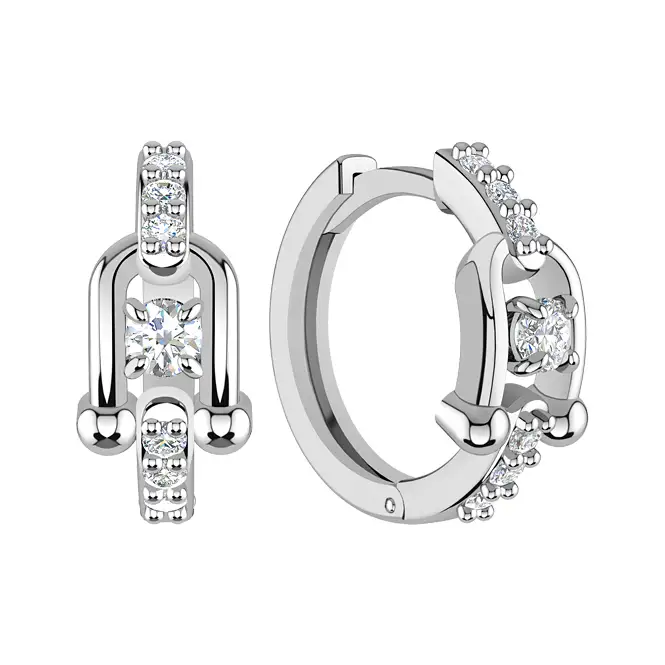 Серебряные серьги с фианитами