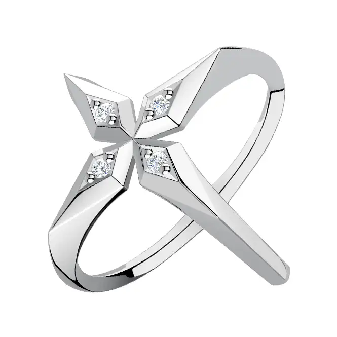 Серебряное кольцо с фианитами