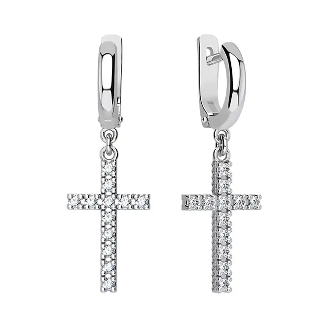 Серебряные серьги с фианитами