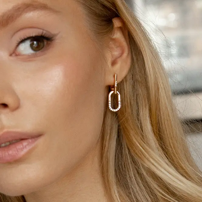 Золотые серьги с фианитами