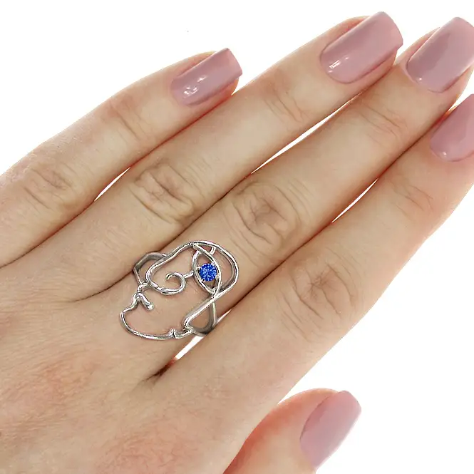 Серебряное кольцо с фианитом