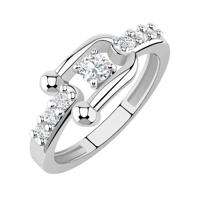 Серебряное кольцо с фианитами