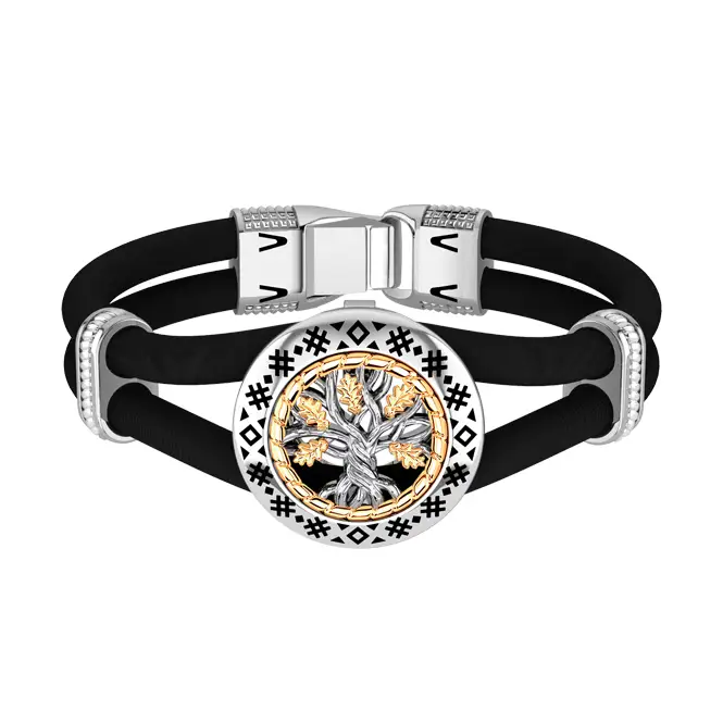 Серебряный браслет с эмалью и золочением