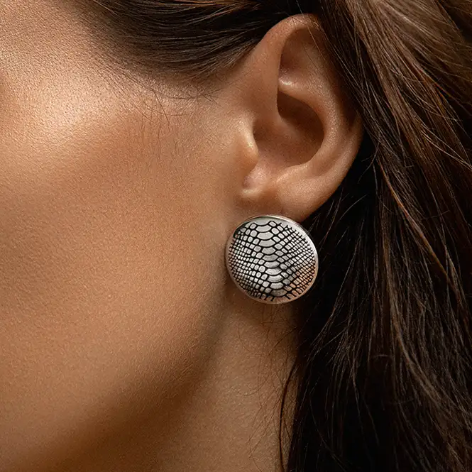 Серебряные серьги с эмалью