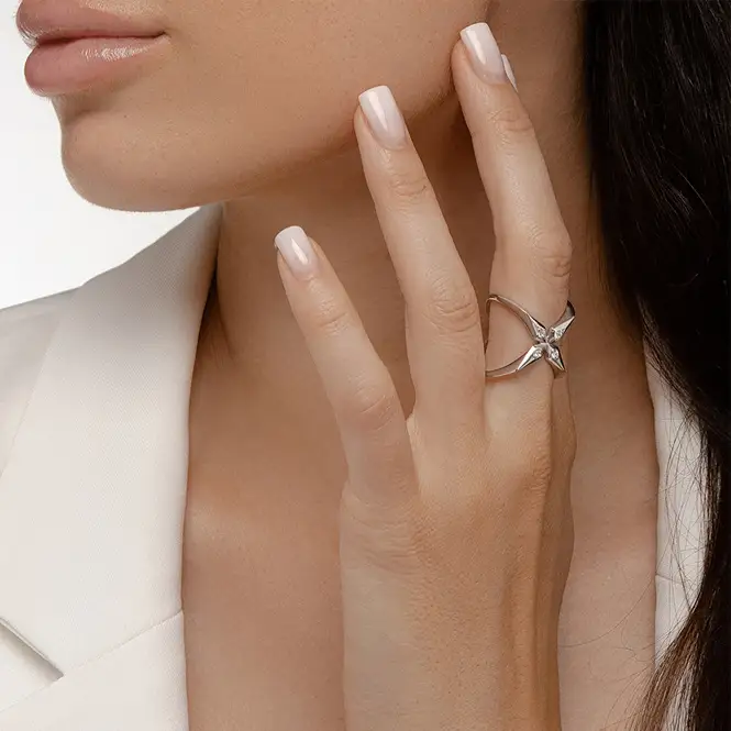 Серебряное кольцо с фианитами