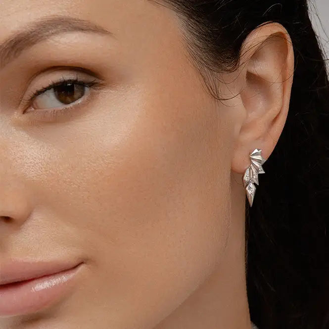 Серебряные серьги с фианитами