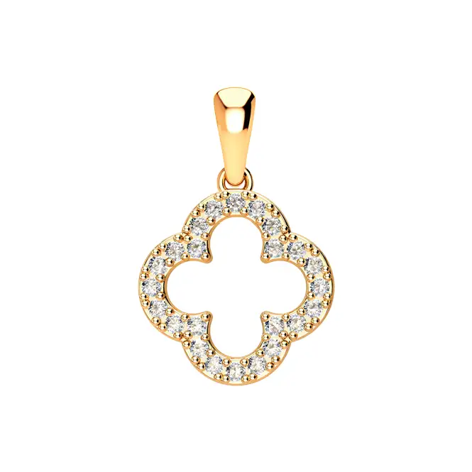 Золотой кулон с фианитами