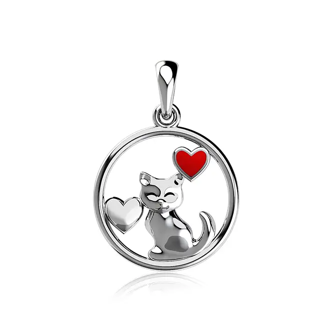 серебряный кулон с эмалью