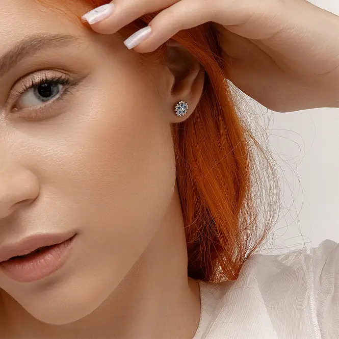 Серебряные серьги с фианитами