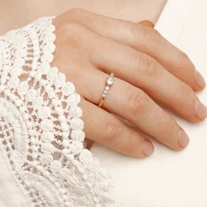 золотое кольцо с фианитами