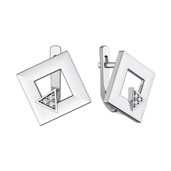 Серебряные серьги с фианитами