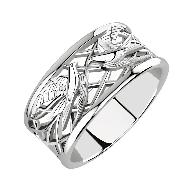 Серебряное обручальное кольцо