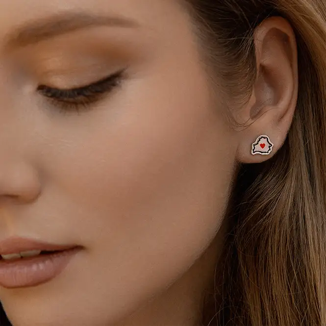 Серебряные серьги с эмалью