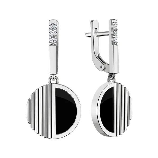 Серебряные серьги с агатом