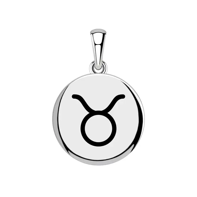 Серебряный кулон с эмалью "Телец"