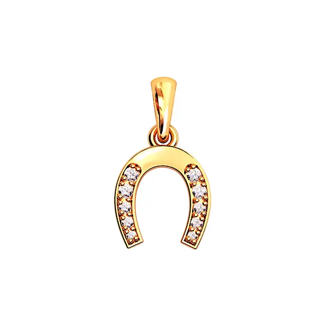 Золотой кулон с фианитами