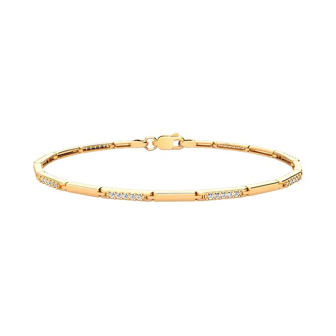Золотой браслет с фианитами