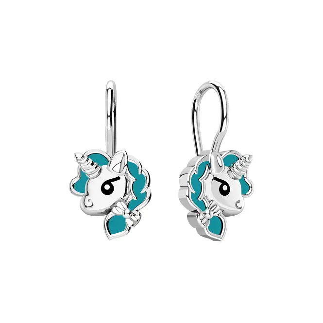 Серебряные серьги с эмалью