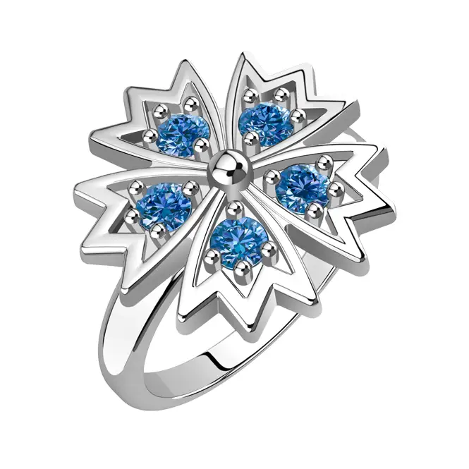 Серебряное кольцо с фианитами