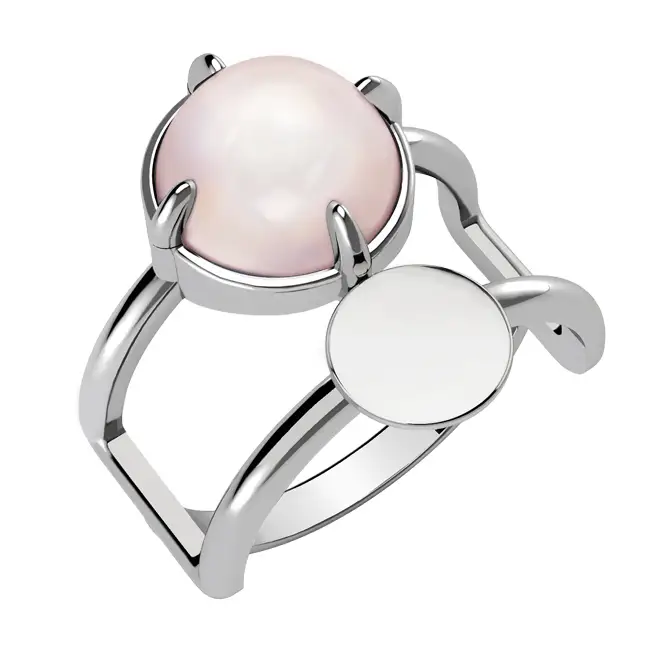 Серебряное кольцо с розовым кварцем 