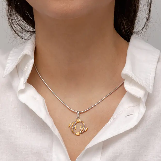 Серебряный кулон с золочением