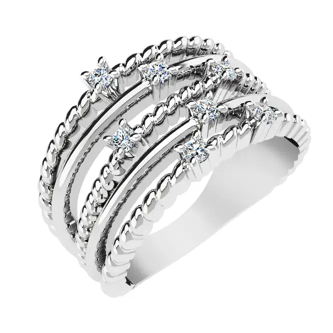 Серебряное кольцо с фианитами