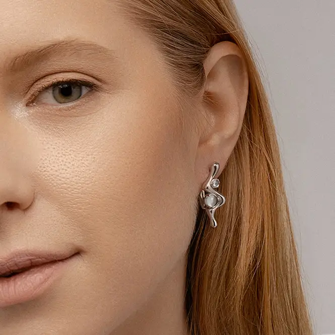 Серебряные серьги с топазом