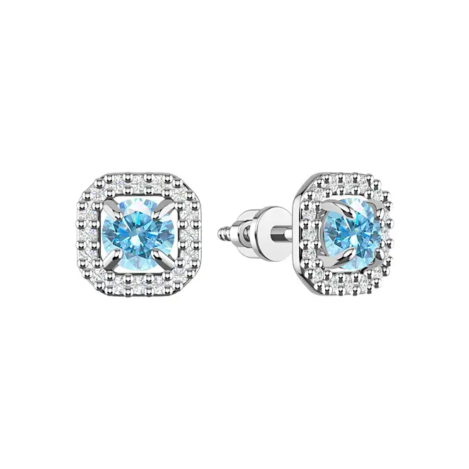 Серебряные серьги с муассанитом