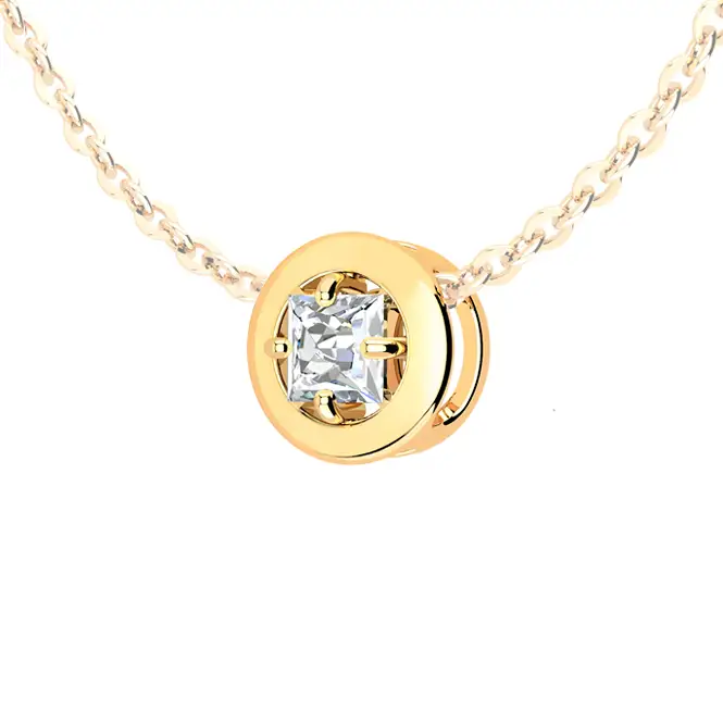 Золотой кулон с фианитом