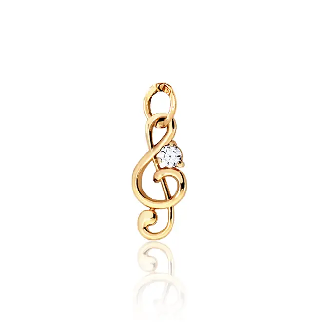 золотой кулон с фианитом