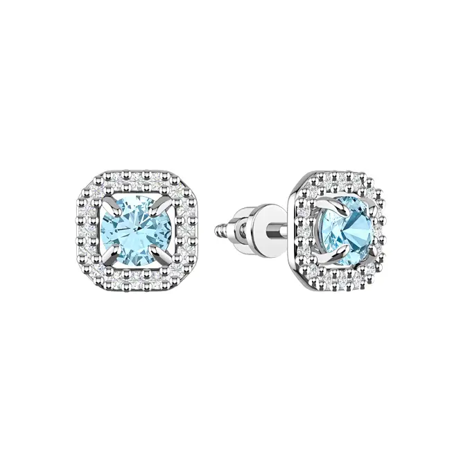 Серебряные серьги с фианитами