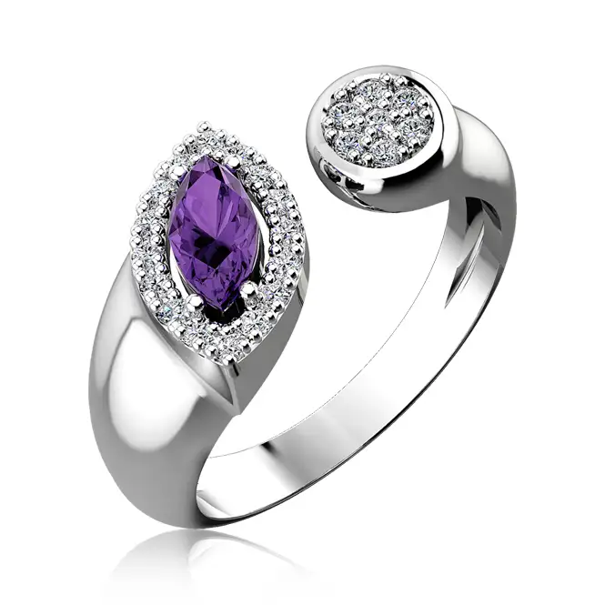 Серебряное кольцо с фианитами