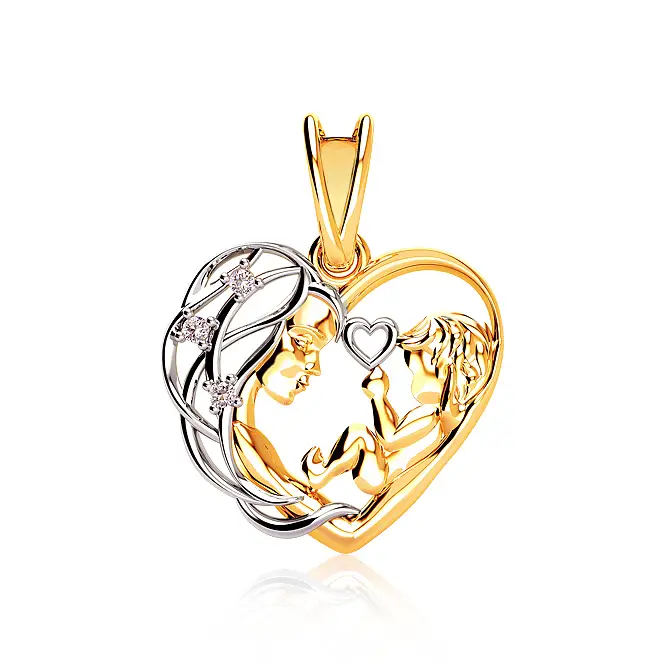 Золотой кулон с фианитом