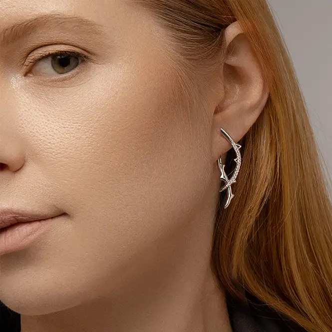 Серебряные серьги с фианитами