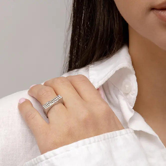 Серебряное кольцо "Мова"