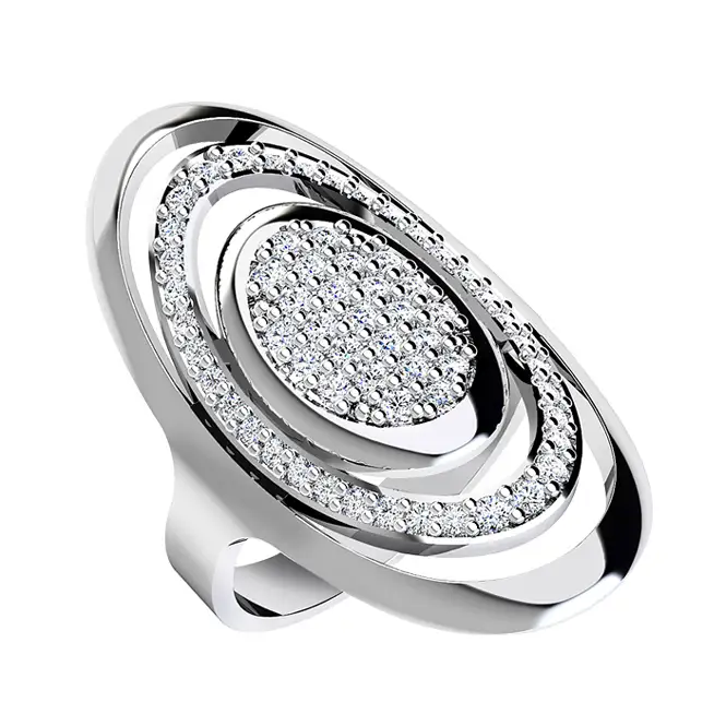 Серебряное кольцо с фианитами