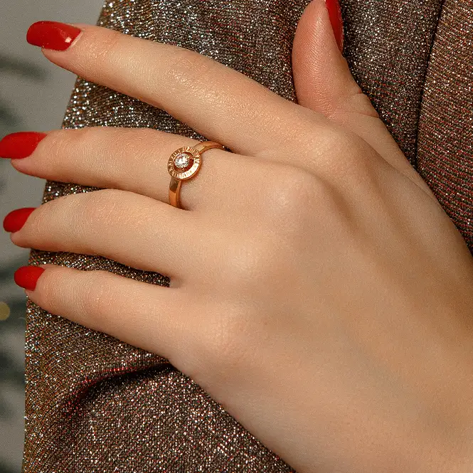 Золотое кольцо с фианитом